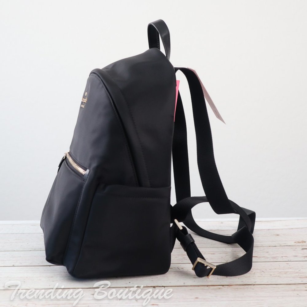 NWT Kate Spade New York Chelsea Medium Nylon Backpack in Black - Picture 5 of 11